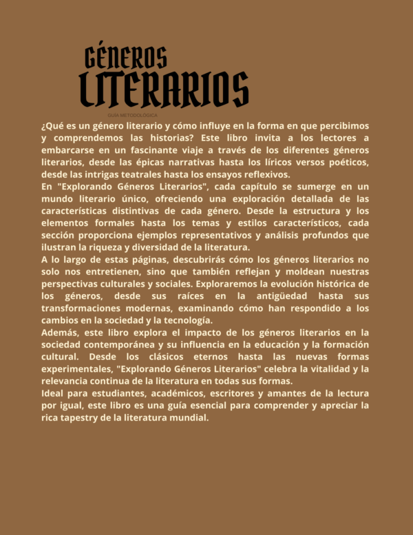 Géneros Literarios: Guía Metodológica - Imagen 2