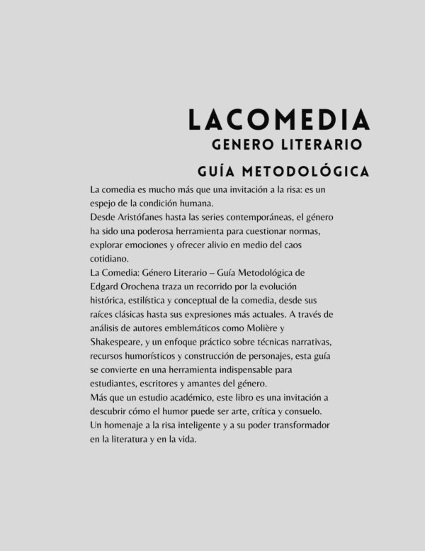 La Comedia, Género Literario: Guía Metodológica - Imagen 2